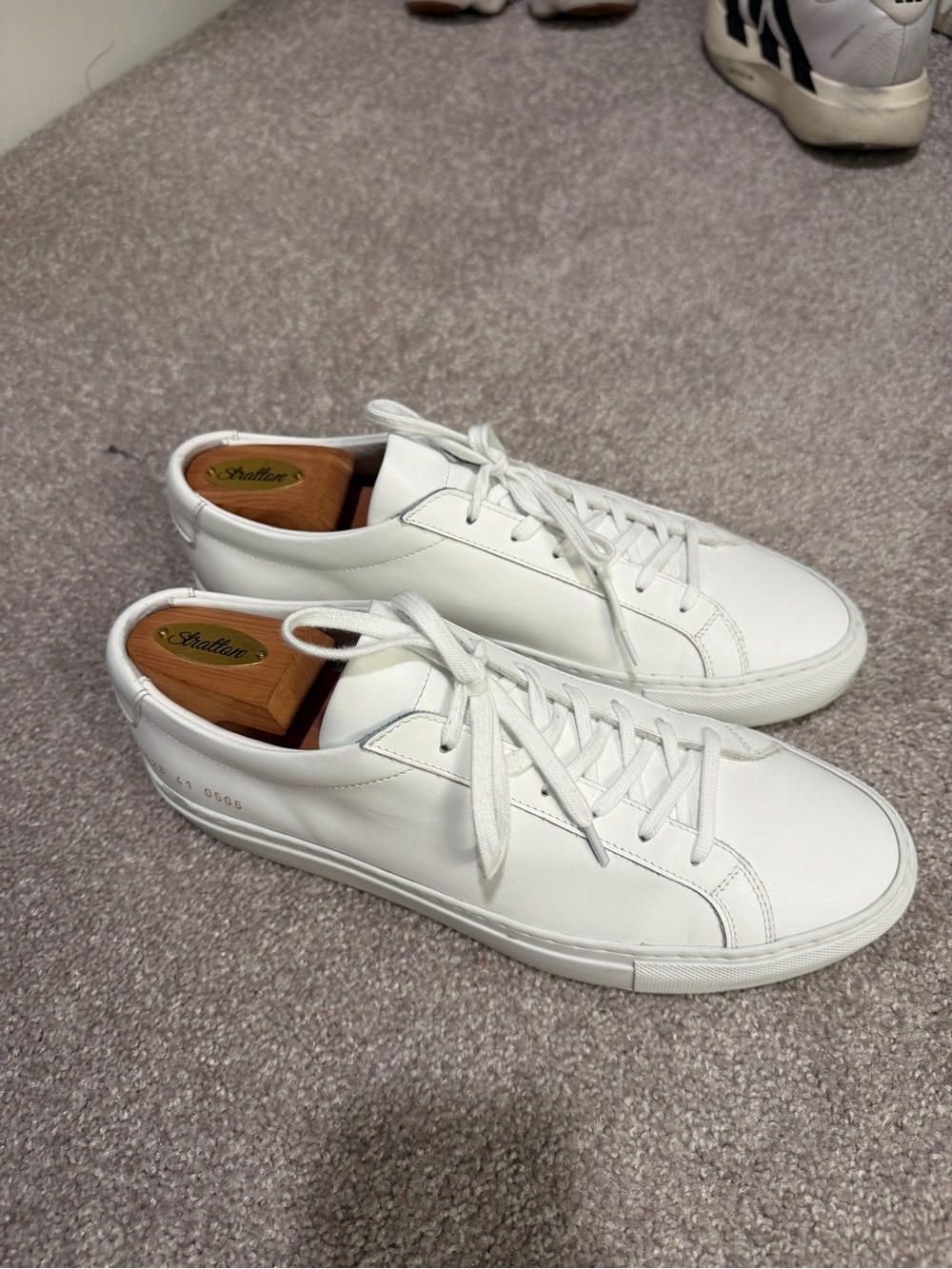 Common Projects Original Achilles Low White Leather Sneakers Size 41